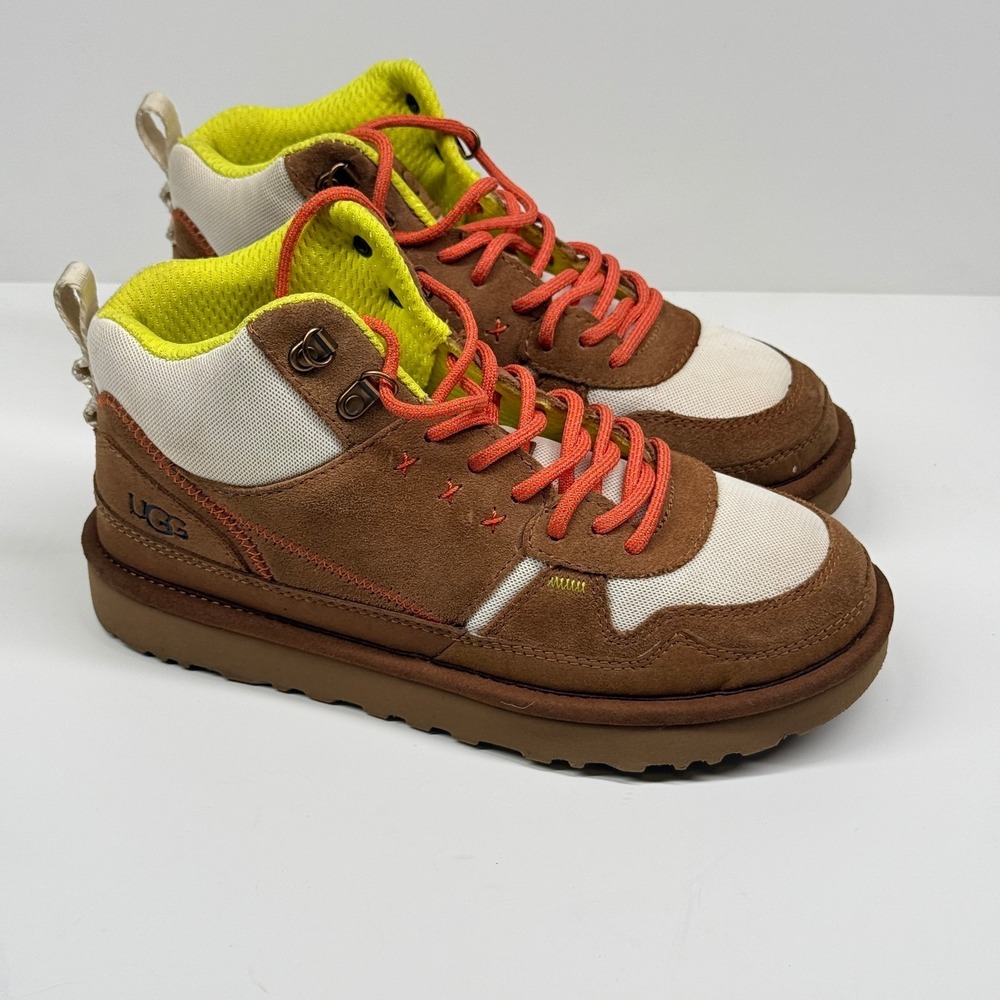 UGG Highland Hi Heritage Hiker Sneaker Lace Up Brown Suede Mesh Outdoor Size 7